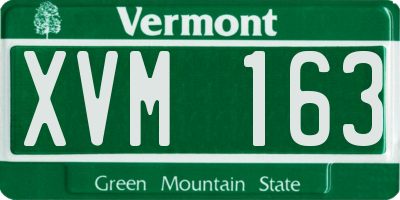 VT license plate XVM163