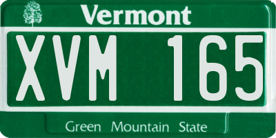 VT license plate XVM165