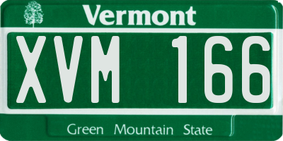 VT license plate XVM166