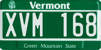 VT license plate XVM168