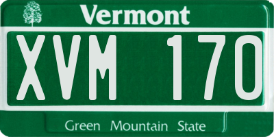 VT license plate XVM170