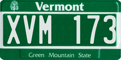 VT license plate XVM173