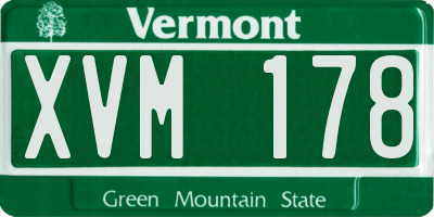 VT license plate XVM178