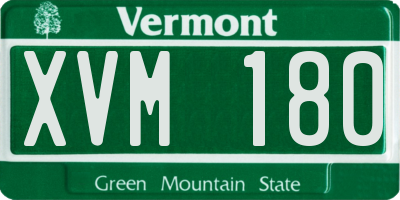 VT license plate XVM180