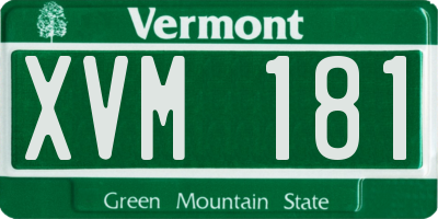 VT license plate XVM181