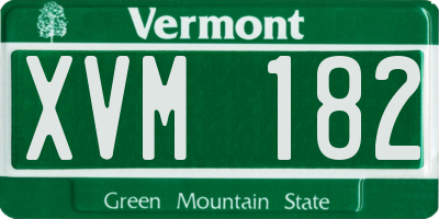 VT license plate XVM182