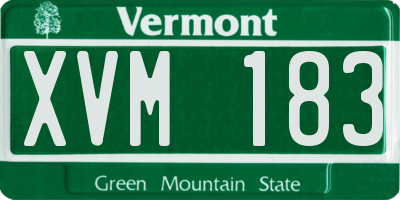 VT license plate XVM183