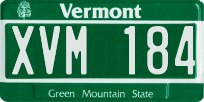 VT license plate XVM184