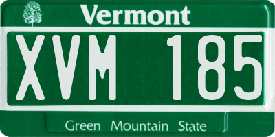 VT license plate XVM185
