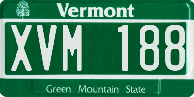 VT license plate XVM188