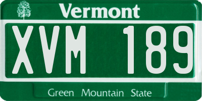 VT license plate XVM189