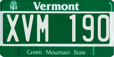 VT license plate XVM190