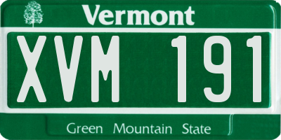 VT license plate XVM191