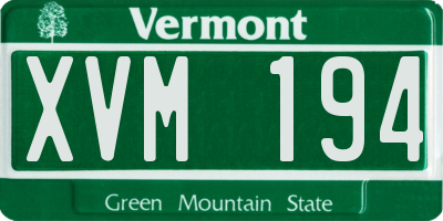 VT license plate XVM194