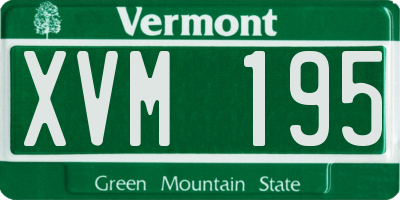 VT license plate XVM195