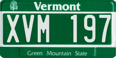 VT license plate XVM197