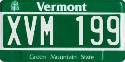 VT license plate XVM199