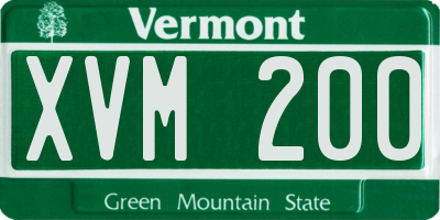 VT license plate XVM200