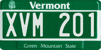 VT license plate XVM201