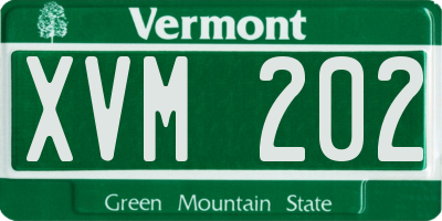 VT license plate XVM202