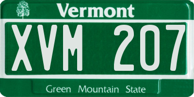 VT license plate XVM207