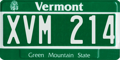 VT license plate XVM214