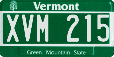 VT license plate XVM215