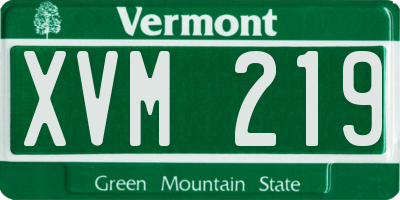 VT license plate XVM219