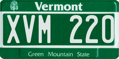 VT license plate XVM220