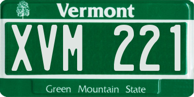 VT license plate XVM221