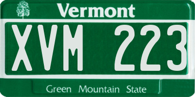 VT license plate XVM223