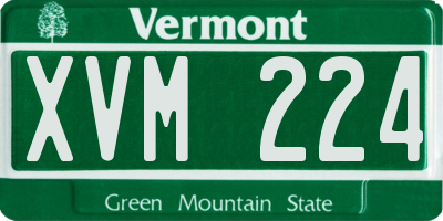 VT license plate XVM224
