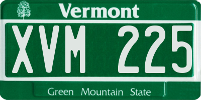 VT license plate XVM225