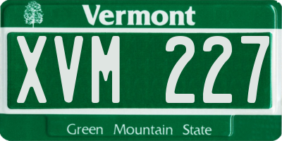 VT license plate XVM227