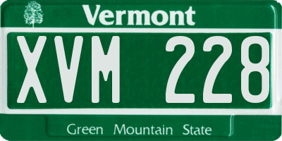 VT license plate XVM228