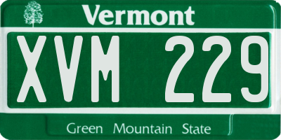 VT license plate XVM229