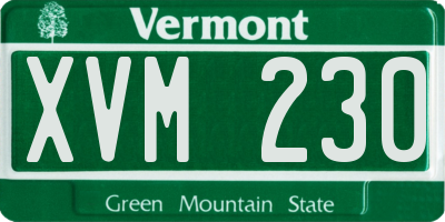 VT license plate XVM230