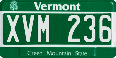 VT license plate XVM236