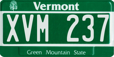 VT license plate XVM237