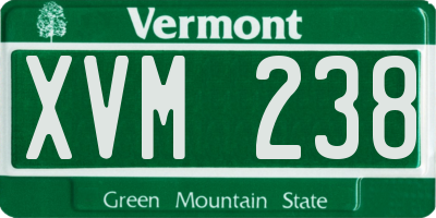VT license plate XVM238