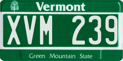 VT license plate XVM239