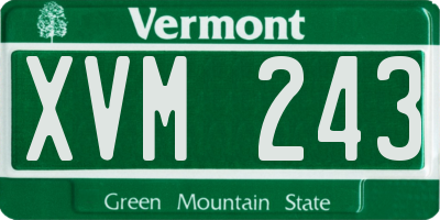 VT license plate XVM243