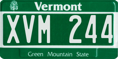 VT license plate XVM244