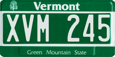 VT license plate XVM245