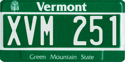 VT license plate XVM251