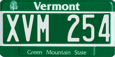 VT license plate XVM254