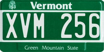VT license plate XVM256