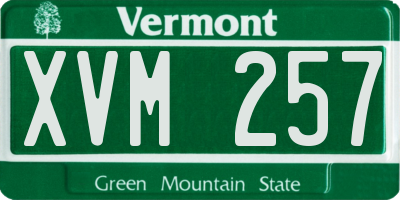 VT license plate XVM257