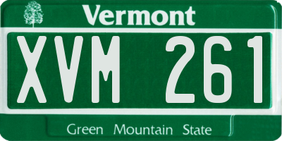 VT license plate XVM261