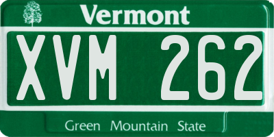 VT license plate XVM262
